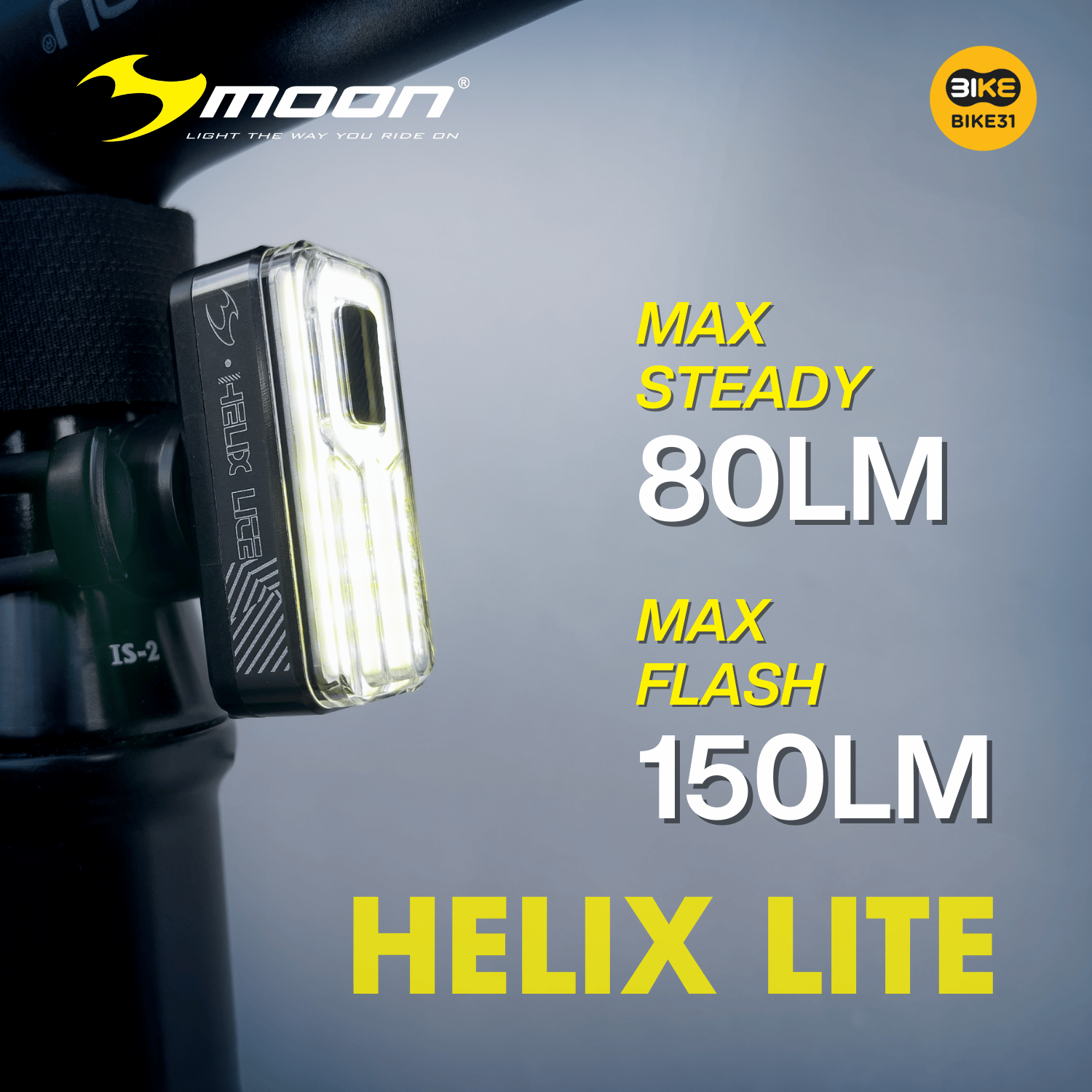 Moon Helix Lite White 150 Lumens Bicycle Light