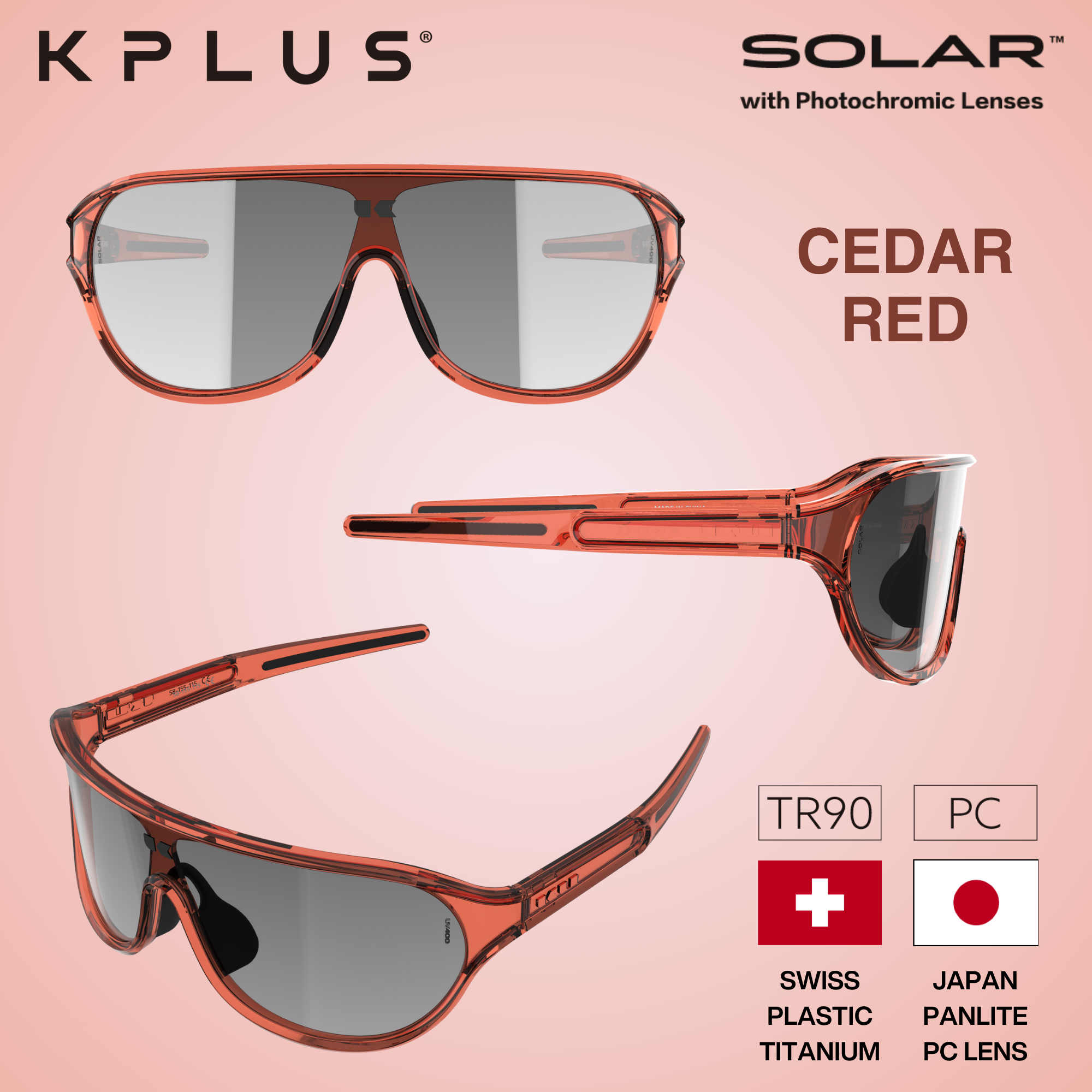 KPLUS KU SOLAR Photochromic Lens Cycling Eyewear [6 frame colours]