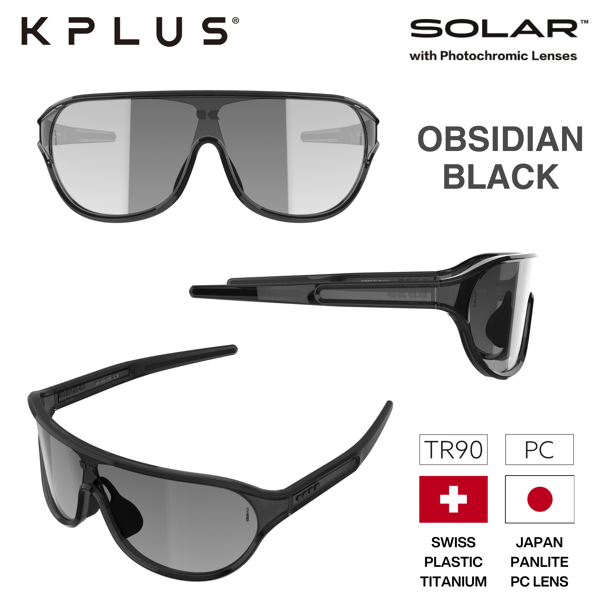 KPLUS KU SOLAR Photochromic Lens Cycling Eyewear [6 frame colours]