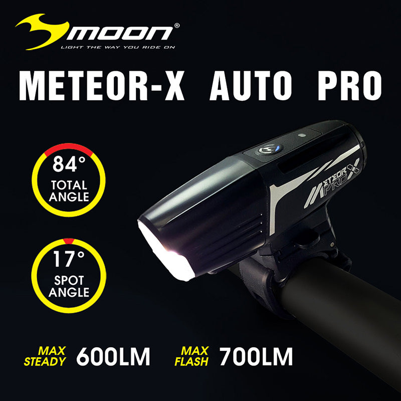 Moon Meteor-X Auto Pro 600 (Flashing 700) Lumens Bicycle Front White Light